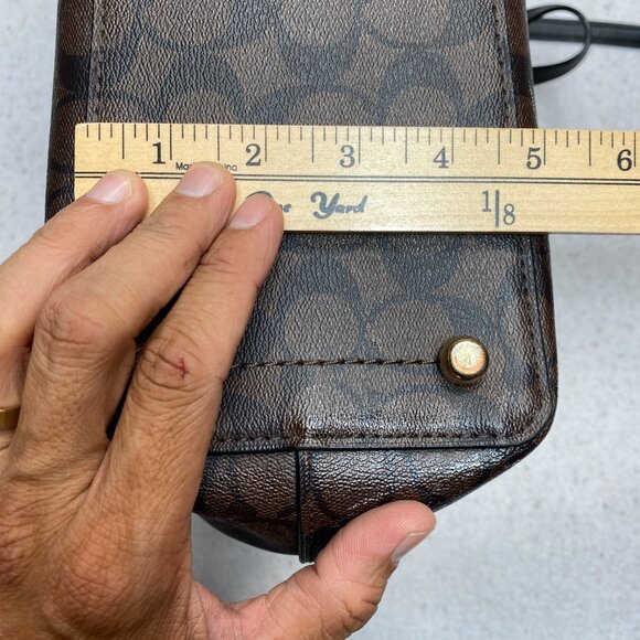 Coach F79987 Signature Monogram Tote Bag Brown Large Carryall Zipper Purse - Picture 7 of 16